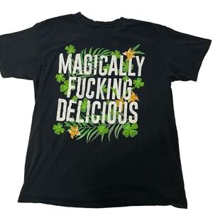 Spencer’s Funny Magically Delicious Shamrock T Shirt Men’s Large